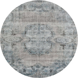 Square Machine Washable Traditional Silver Gray Rug, wshtr3405