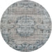 Square Machine Washable Traditional Silver Gray Rug, wshtr3405