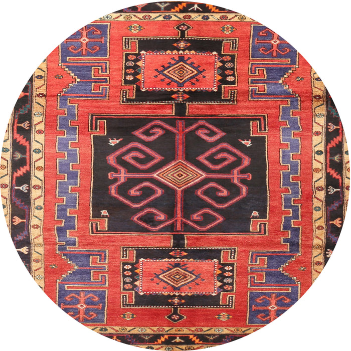 Square Machine Washable Traditional Orange Salmon Pink Rug, wshtr3406