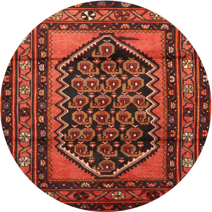 Square Machine Washable Traditional Tomato Red Rug, wshtr3410
