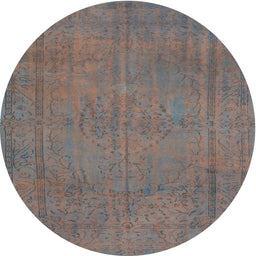 Round Traditional Granite Gray Persian Rug, tr3411