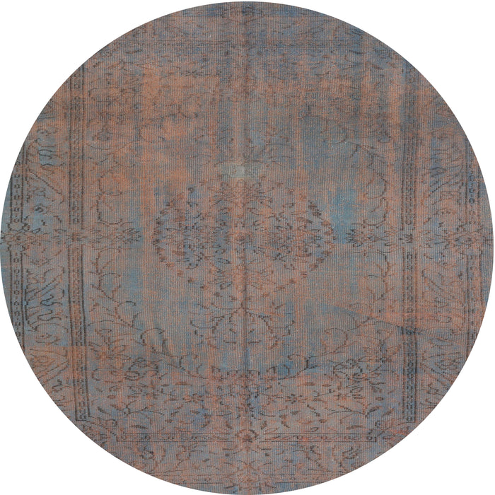 Round Traditional Granite Gray Persian Rug, tr3411