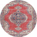 Round Traditional Brown Red Persian Rug, tr3413