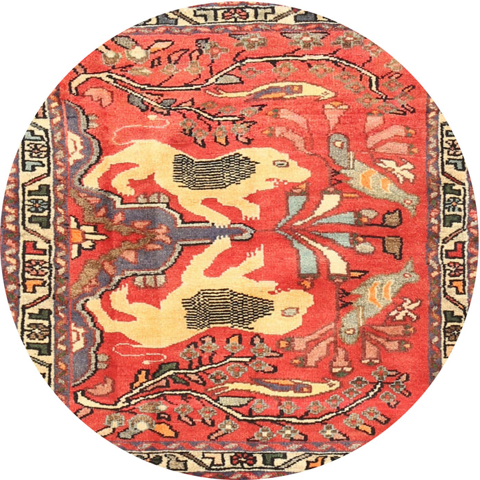 Square Machine Washable Traditional Red Rug, wshtr3415