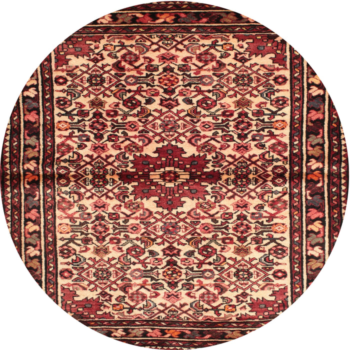 Square Machine Washable Traditional Saffron Red Rug, wshtr341
