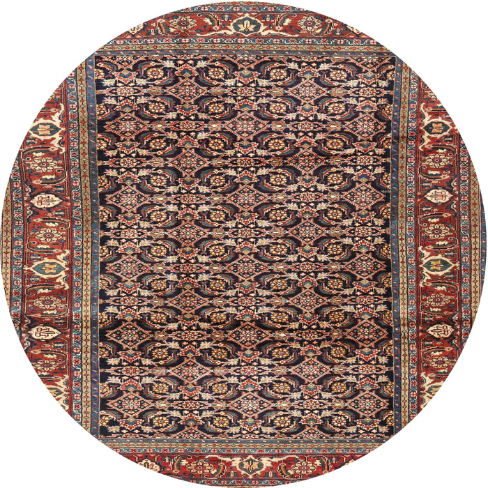 Round Traditional Camel Brown Persian Rug, tr3421
