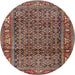 Round Traditional Camel Brown Persian Rug, tr3421