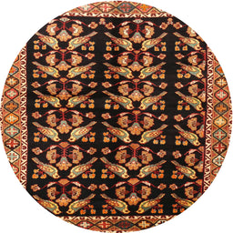 Square Machine Washable Traditional Night Red Rug, wshtr3422