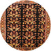 Round Traditional Red Persian Rug, tr3422