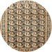 Round Traditional Coffee Brown Persian Rug, tr3423