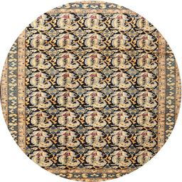 Square Machine Washable Traditional Coffee Brown Rug, wshtr3423