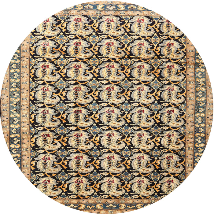 Square Machine Washable Traditional Coffee Brown Rug, wshtr3423