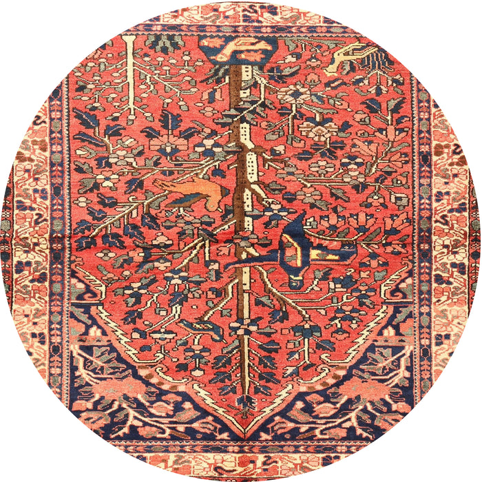 Square Machine Washable Traditional Sand Brown Rug, wshtr3424