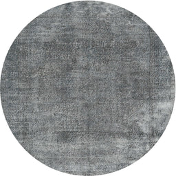 Round Traditional Dark Gray Persian Rug, tr3430