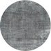 Round Traditional Dark Gray Persian Rug, tr3430