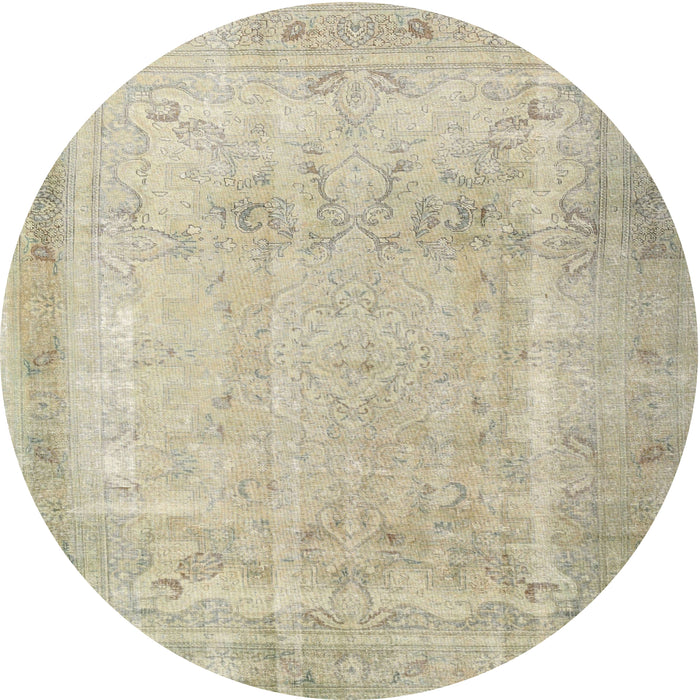 Round Traditional Brown Persian Rug, tr3432