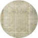 Round Traditional Brown Persian Rug, tr3432