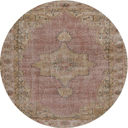 Square Machine Washable Traditional Light French Beige Brown Rug, wshtr3433