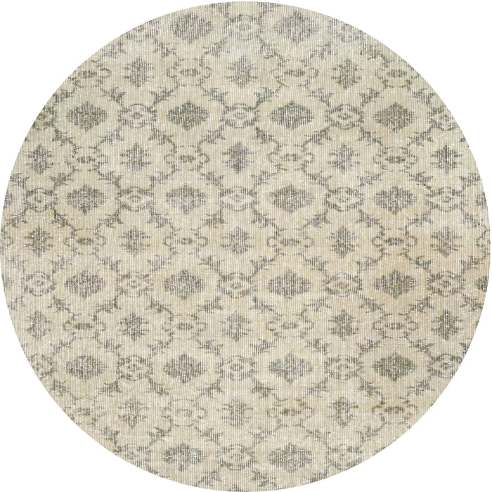 Round Traditional Camel Brown Persian Rug, tr3435