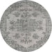 Square Machine Washable Traditional Pale Silver Gray Rug, wshtr3437