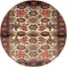Round Traditional Brown Persian Rug, tr343