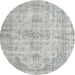 Round Traditional Gray Persian Rug, tr3440