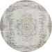 Round Traditional Gray Persian Rug, tr3442