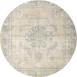 Square Machine Washable Traditional Sand Brown Rug, wshtr3444