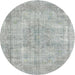 Square Machine Washable Traditional Gunmetal Gray Rug, wshtr3446