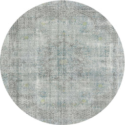 Round Traditional Gunmetal Gray Persian Rug, tr3446