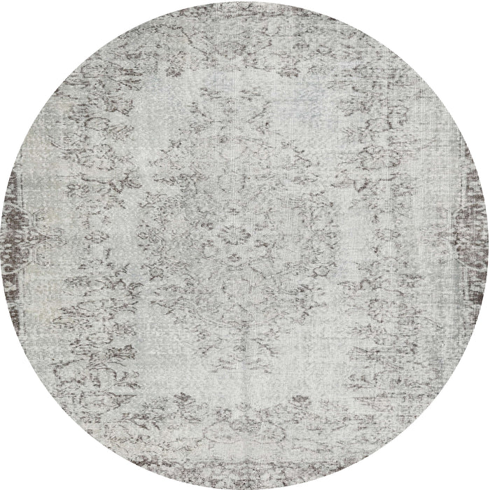 Square Machine Washable Traditional Dark White Beige Rug, wshtr3447