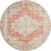 Round Traditional Light Copper Gold Persian Rug, tr3449