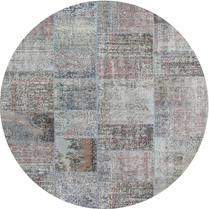 Square Machine Washable Traditional Silver Gray Rug, wshtr3455