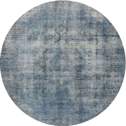 Round Traditional Dark Gray Persian Rug, tr3457