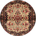 Round Traditional Brown Persian Rug, tr345