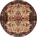 Square Machine Washable Traditional Peru Brown Rug, wshtr345