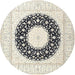 Round Traditional Champagne Beige Medallion Rug, tr3463