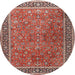 Square Machine Washable Traditional Light Copper Gold Rug, wshtr3468