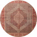 Square Machine Washable Traditional Sandy Brown Rug, wshtr3474