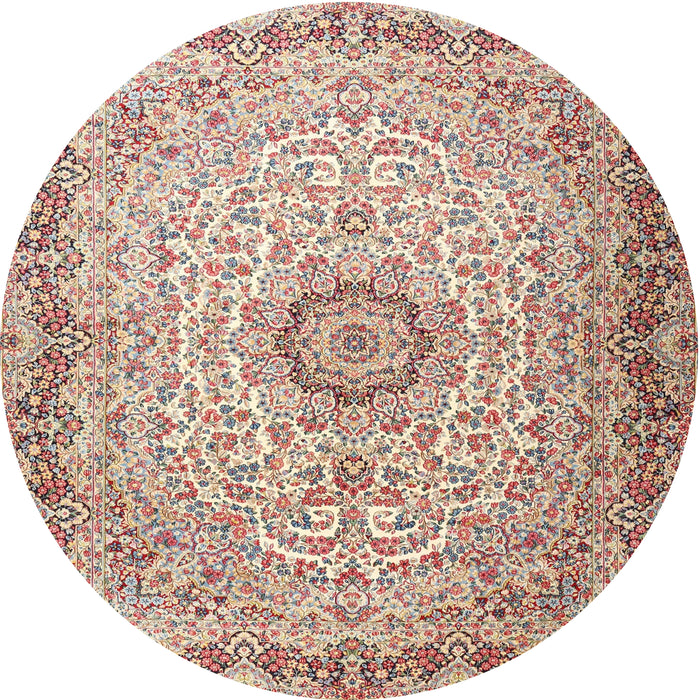 Round Traditional Cherry Red Persian Rug, tr3475