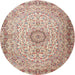 Round Traditional Cherry Red Persian Rug, tr3475