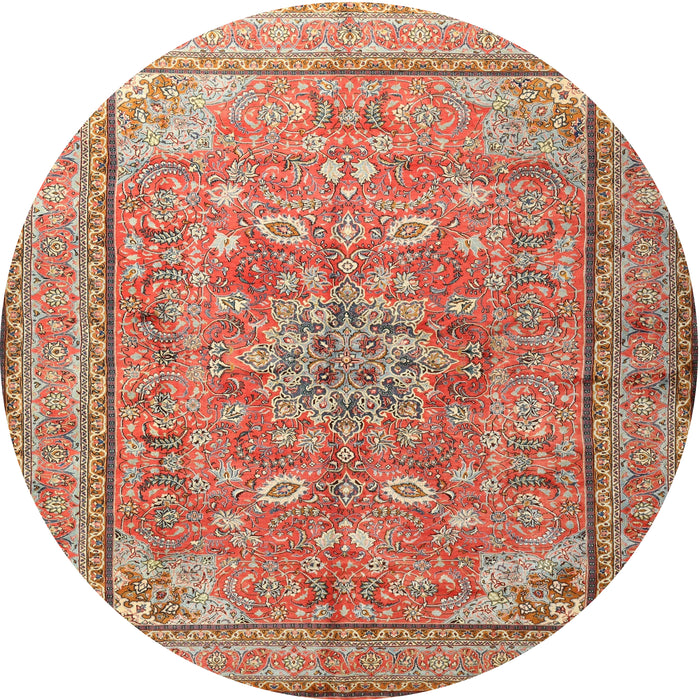 Round Traditional Red Persian Rug, tr3477