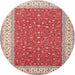 Round Traditional Red Persian Rug, tr3478