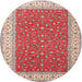 Square Machine Washable Traditional Red Rug, wshtr3478