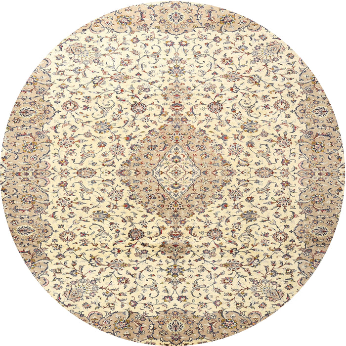 Round Traditional Orange Salmon Pink Persian Rug, tr3481