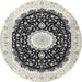 Round Traditional Gray Persian Rug, tr3482