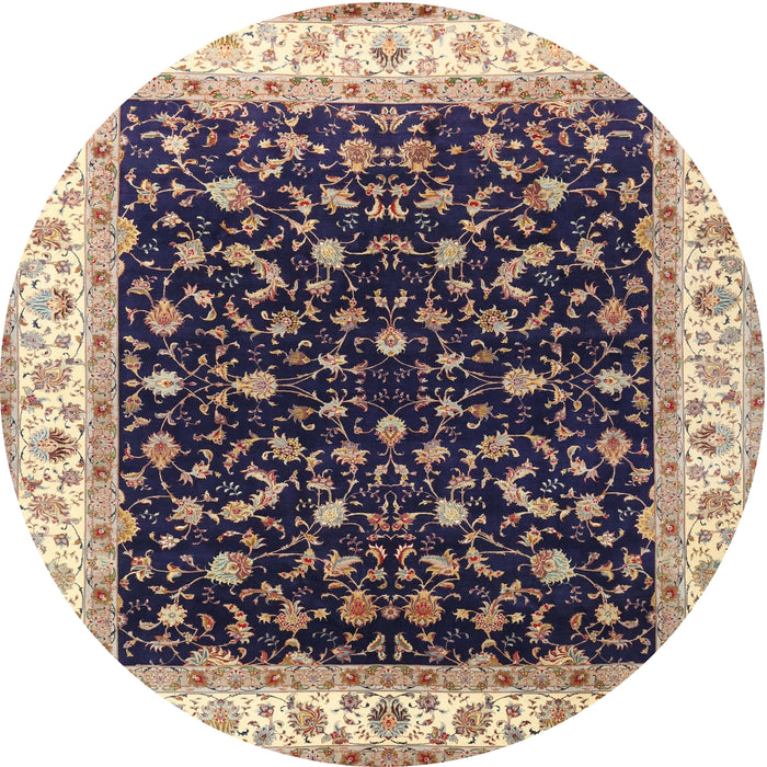 Round Traditional Brown Persian Rug, tr3484