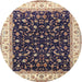 Square Machine Washable Traditional Brown Rug, wshtr3484