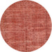 Round Traditional Neon Red Persian Rug, tr3489
