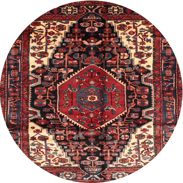 Square Machine Washable Traditional Dark Gold Brown Rug, wshtr348